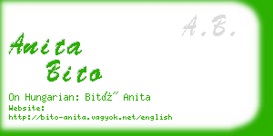 anita bito business card